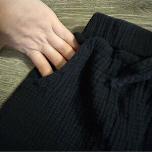 Women's Black Matching Two Piece Shorts & Shirt Set